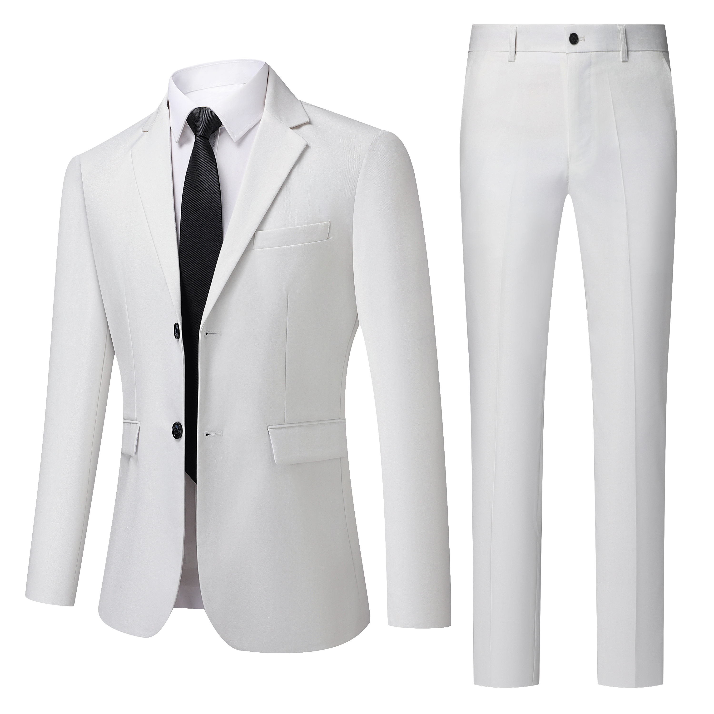High End Men'S Formal Wear - Men's White High-End Suit Two-Piece Suit