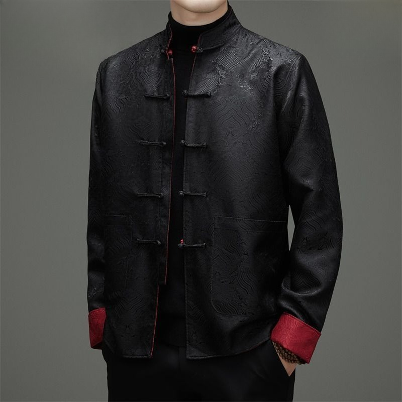 Men Formal Wear Coat - Tang-style Men Long-sleeved Double-sided Coats Spring