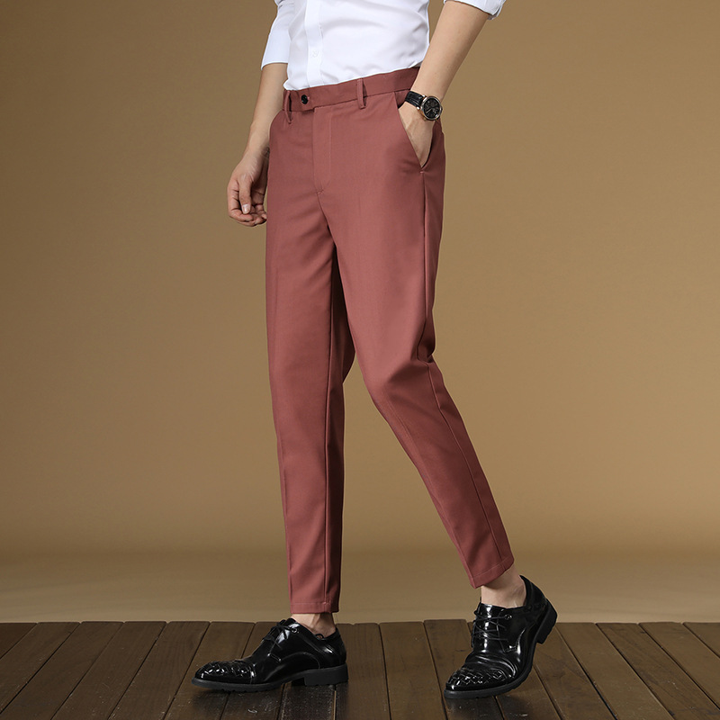 Summer Suit Pants Men Red Blac - đánh giá và giá Khaki Formal Wear Men