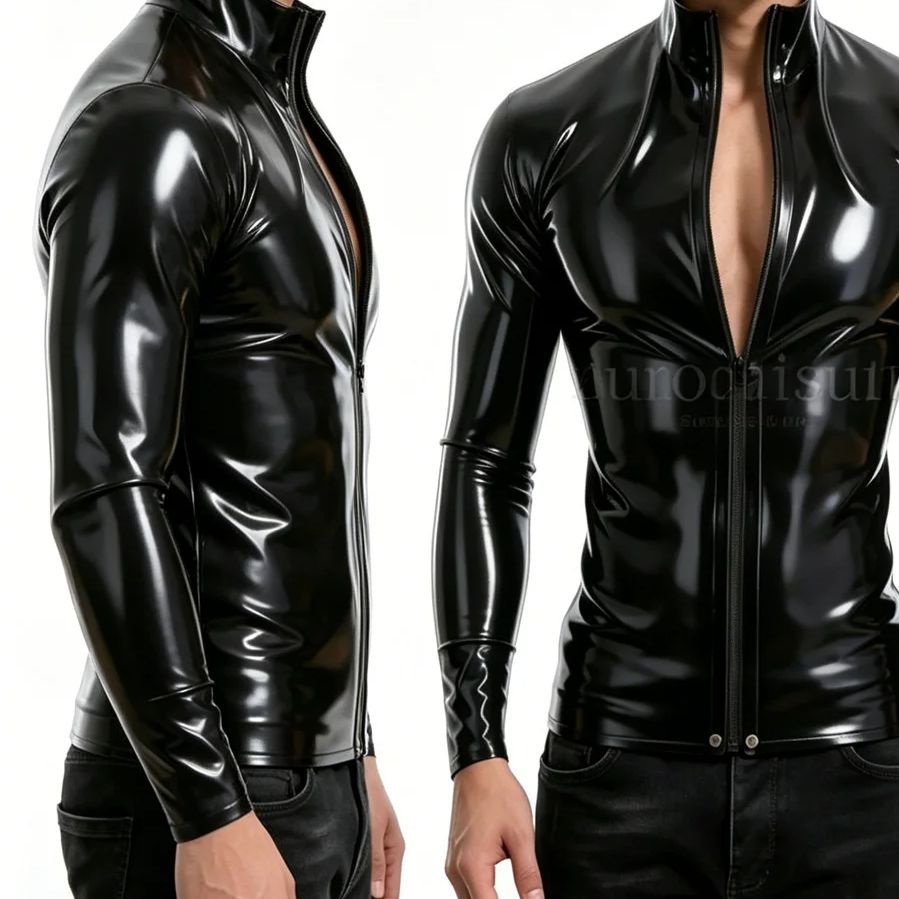 Men's Black Long Sleeve Latex  - đánh giá và giá Men Formal Wear Coat