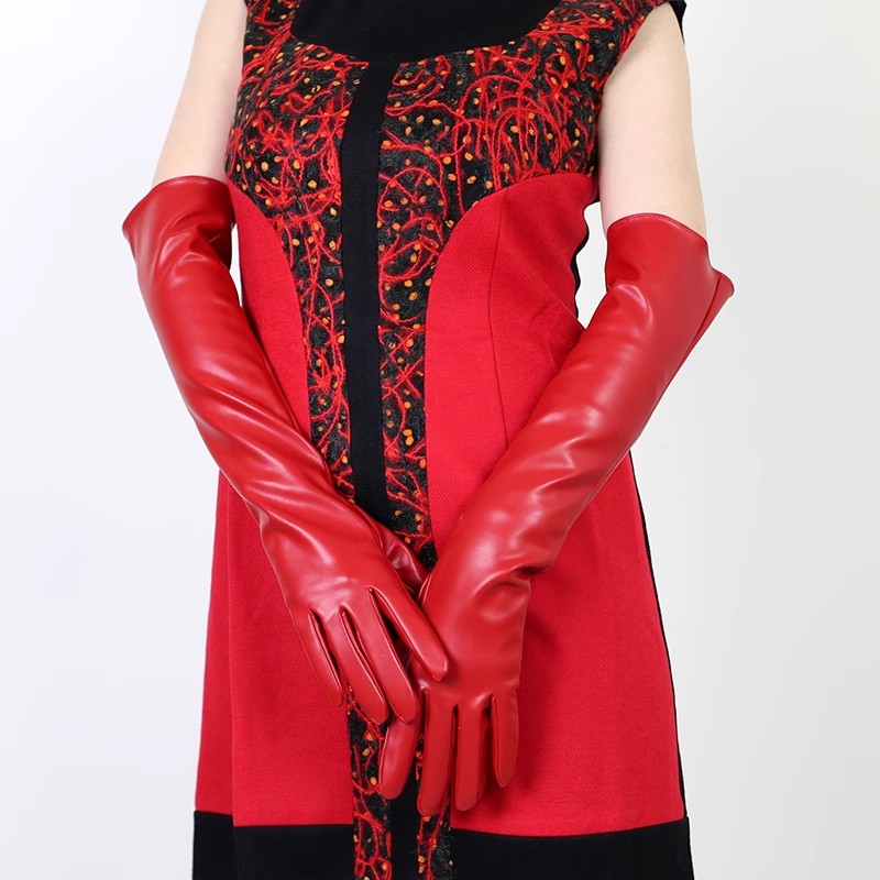 Women's Runway Fashion Red PU  - đánh giá và giá Formal Glove Leather