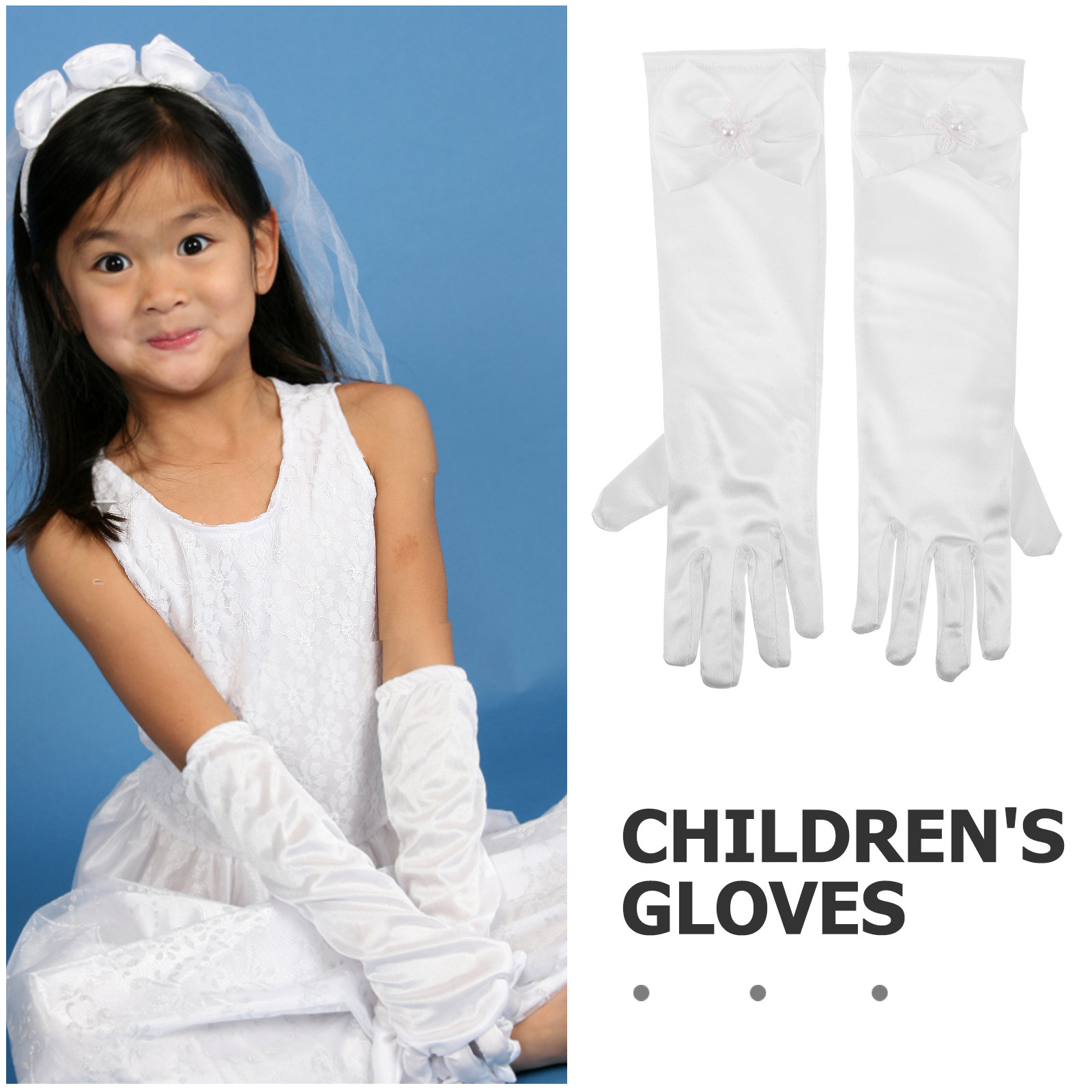 2Pcs Elegant Bowknot Girls Dre - đánh giá và giá Formal Glove Leather