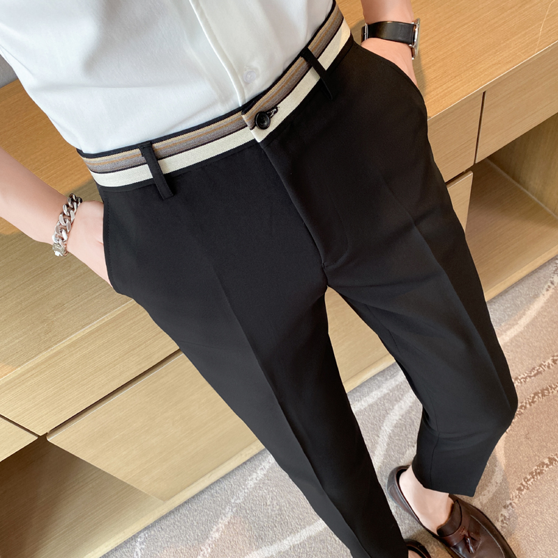 Fashion Waist Stripes Suit Pan - đánh giá và giá Men Formal Wear Set