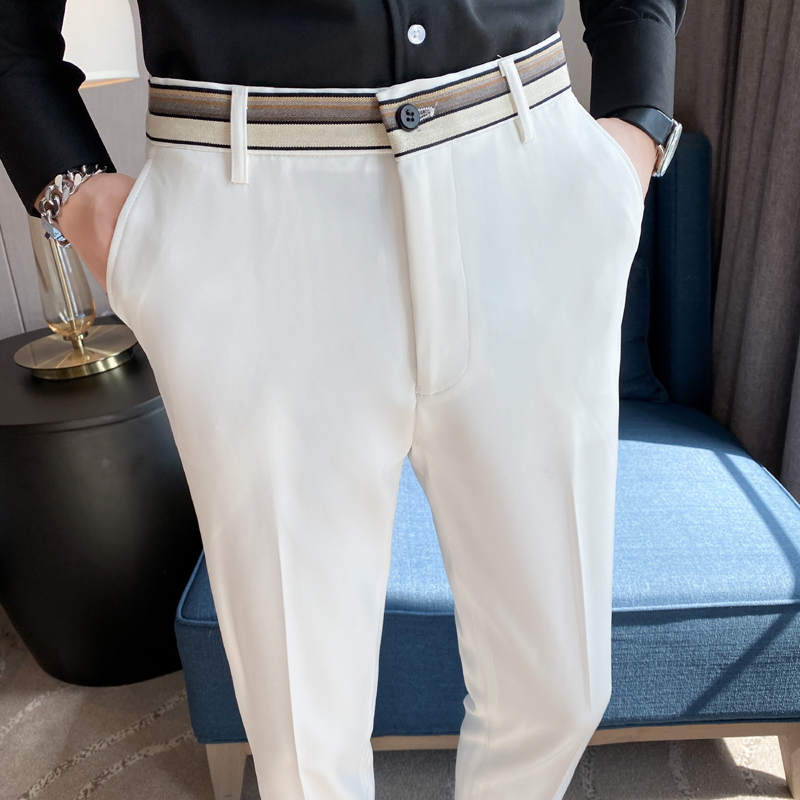 Fashion Waist Stripes Suit Pan - đánh giá và giá Men Formal Wear Set