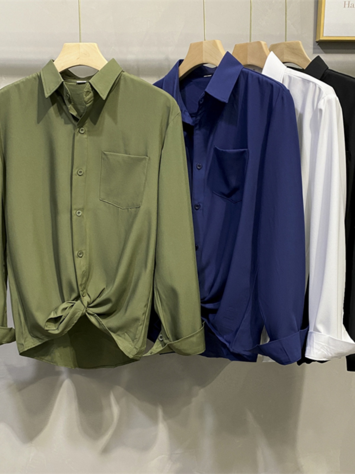 White Long Sleeve Shirt Jacket - đánh giá và giá High End Men'S Formal Wear